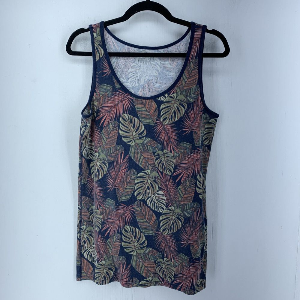 Time Tru Womens XXL 20 Tank Top Paisley Beach Coastal Artsy Multicolor Tropical